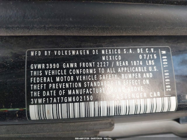 3VWF17AT7GM602150 Volkswagen Beetle 1.8t Fleet Edition