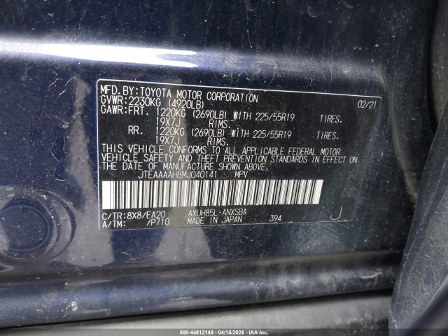 Toyota Venza Limited 2021 JTEAAAAH8MJ040141 Image 9