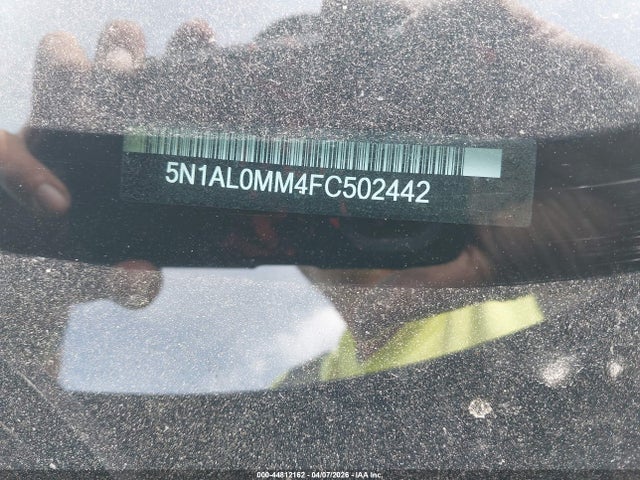 2015 Infiniti Qx60 მანქანა იყიდება აუქციონზე, vin: 5N1AL0MM4FC502442, აუქციონის ნომერი: 44812162
