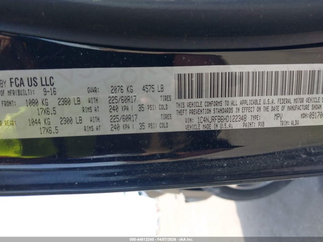 1C4NJRFB6HD122348 Jeep Patriot High Altitude 4x4