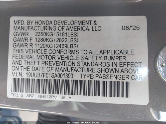 Acura Tlx Type S 2025 19UUB7F01SA001393 Image 9