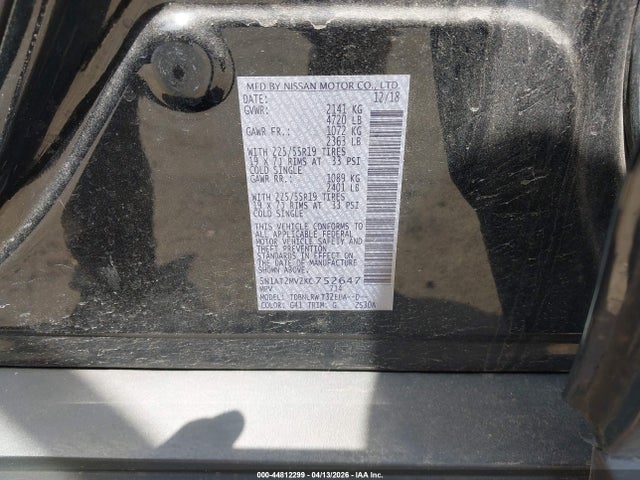 2019 NISSAN ROGUE 5N1AT2MV2KC752647 Photo 8