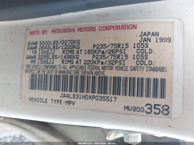 1999 MITSUBISHI MONTERO SPORT JA4LS31H0XP035517 Photo 8