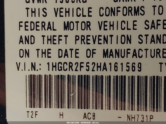 1HGCR2F52HA161569 Honda Accord Sport