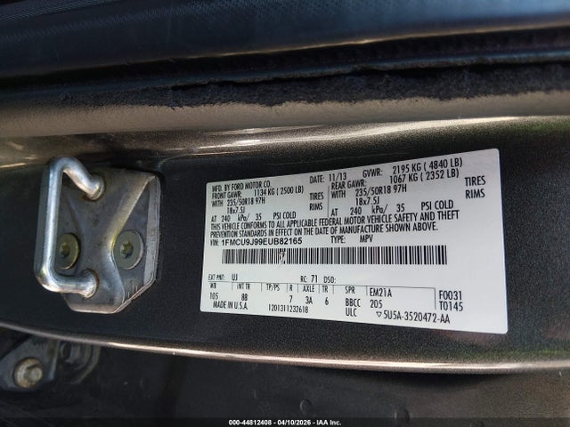 Продажа на аукционе авто 2014 Ford Escape Titanium, vin: 1FMCU9J99EUB82165, номер лота: 44812408