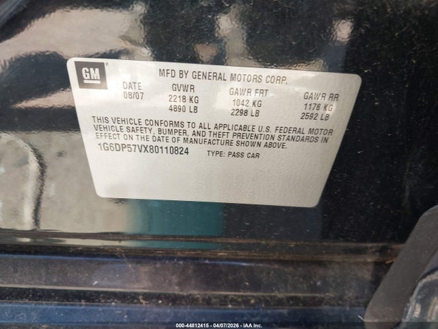 2008 CADILLAC CTS 1G6DP57VX80110824 Photo 8