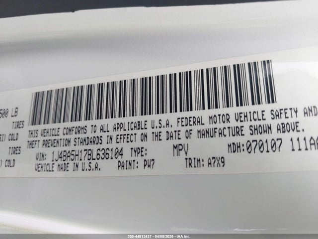 Aukcja sprzedaży 2011 Jeep Wrangler Unlimited Sahara, vin: 1J4BA5H17BL636104, numer aukcji: 44812437