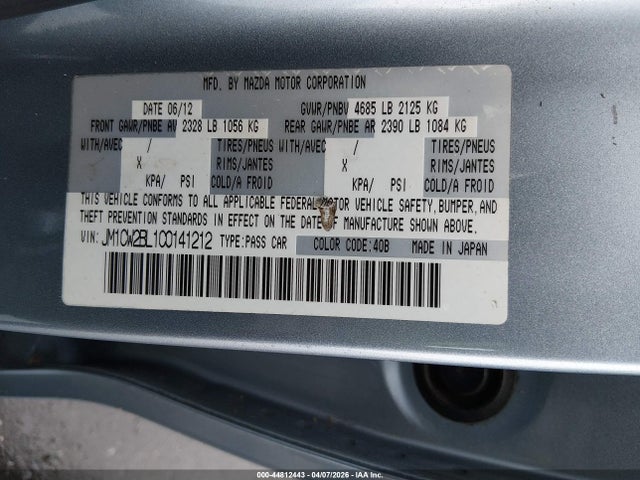 2012 MAZDA MAZDA5 JM1CW2BL1C0141212 Photo 8
