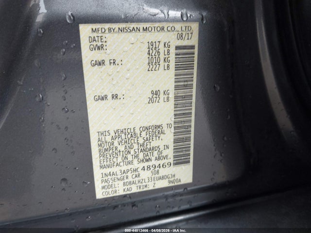 1N4AL3AP5HC489469 Nissan Altima 2.5 Sr
