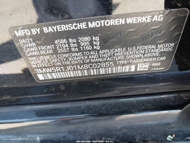 2021 BMW 330I 3MW5R1J01M8C02855 Photo 8