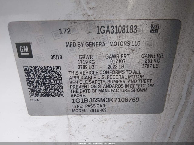 1G1BJ5SM3K7106769 Chevrolet Cruze Diesel