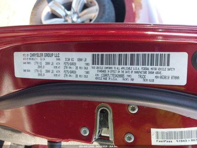 Продажа на аукционе авто 2014 Ram 1500 Big Horn, vin: 1C6RR7LT7ES420885, номер лота: 44812555