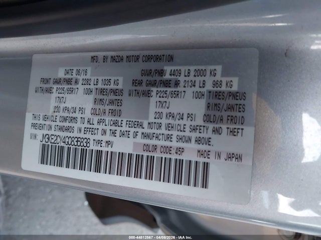 JM3KE2CY4G0836838 Mazda Cx-5 Touring