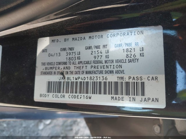Aukcja sprzedaży 2013 Mazda Mazda3 I Grand Touring, vin: JM1BL1WP4D1823136, numer aukcji: 44812608