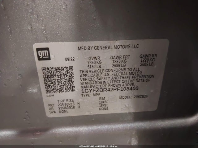 Продаж на аукціоні авто 2023 Cadillac Xt4 Awd Luxury, vin: 1GYFZBR42PF108400, номер лоту: 44812649
