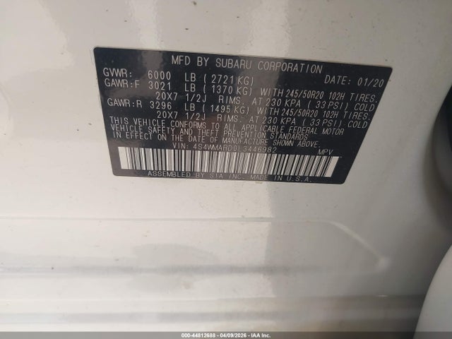 4S4WMARD0L3446982 Subaru Ascent Touring