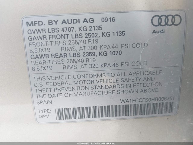 2017 AUDI Q3 WA1FCCFS0HR006751 Photo 8