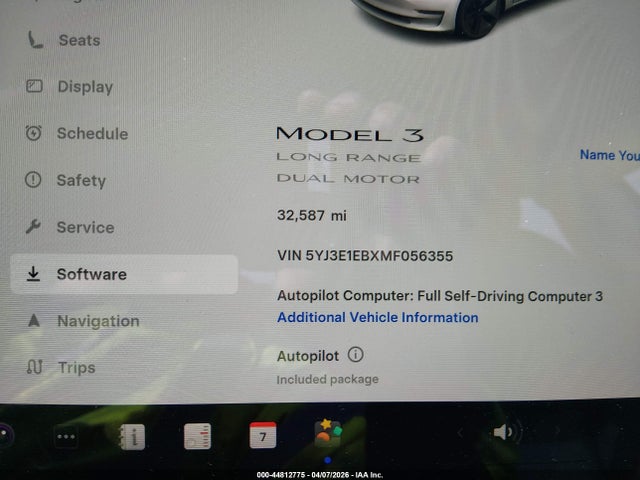 Aukcja sprzedaży 2021 Tesla Model 3 Long Range Dual Motor All-wheel Drive, vin: 5YJ3E1EBXMF056355, numer aukcji: 44812775