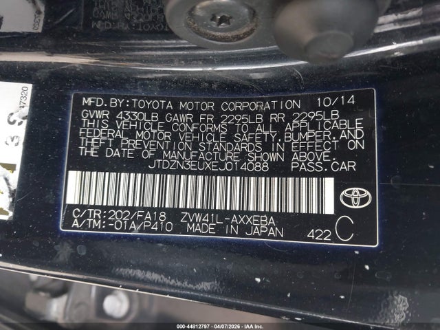 2014 TOYOTA PRIUS V JTDZN3EUXEJ014088 Photo 8