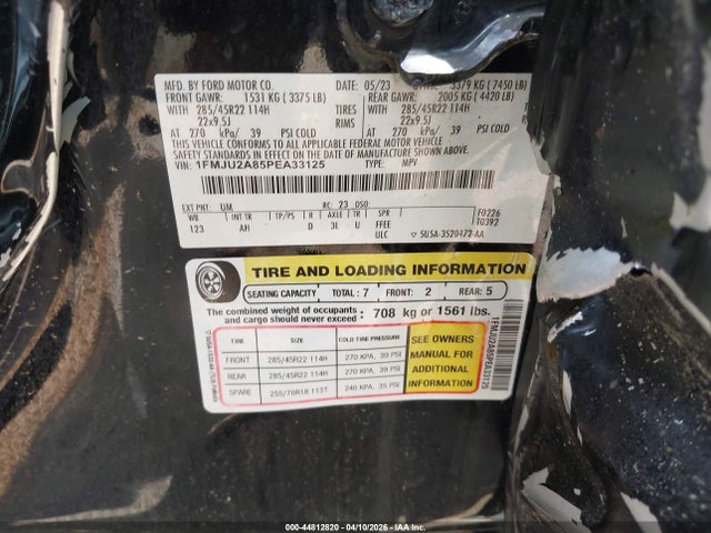 Продаж на аукціоні авто 2023 Ford Expedition Limited, vin: 1FMJU2A85PEA33125, номер лоту: 44812820