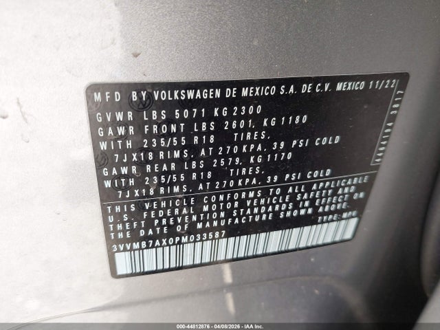 2023 VOLKSWAGEN TIGUAN 3VVMB7AX0PM033587 Photo 8