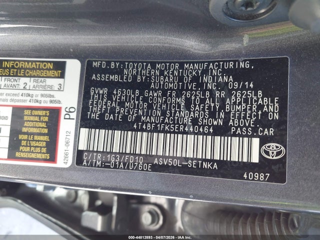 Toyota CAMRY LE 2014 4T4BF1FK5ER440464 Image 9