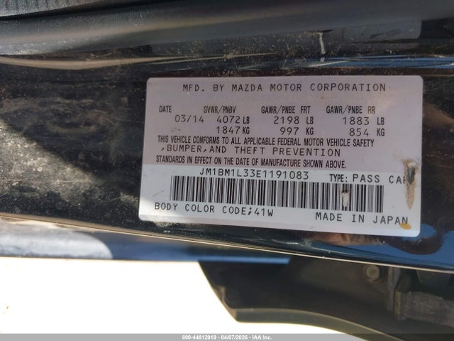 JM1BM1L33E1191083 Mazda Mazda3 S Touring