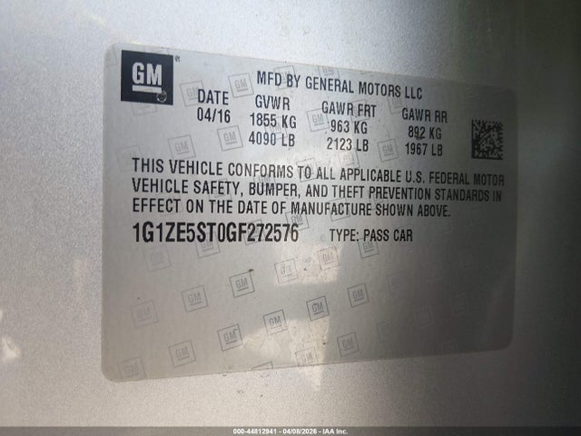1G1ZE5ST0GF272576 Chevrolet MALIBU 1LT