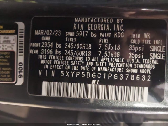 Продажа на аукционе авто 2023 Kia Telluride Sx X-pro, vin: 5XYP5DGC1PG378632, номер лота: 44813002