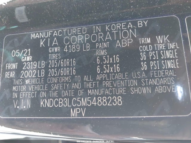 Продаж на аукціоні авто 2021 Kia Niro Lxs, vin: KNDCB3LC5M5488238, номер лоту: 44813070