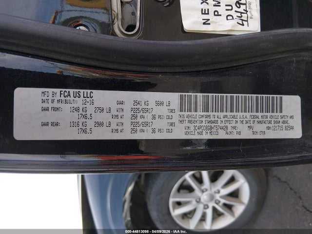 Продаж на аукціоні авто 2017 Dodge Journey Sxt Awd, vin: 3C4PDDBG8HT574428, номер лоту: 44813098