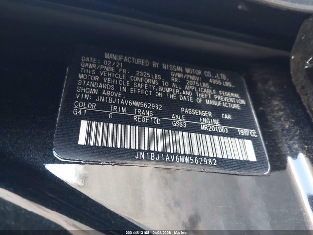 JN1BJ1AV6MW562982 Nissan Rogue Sport S Fwd Xtronic Cvt