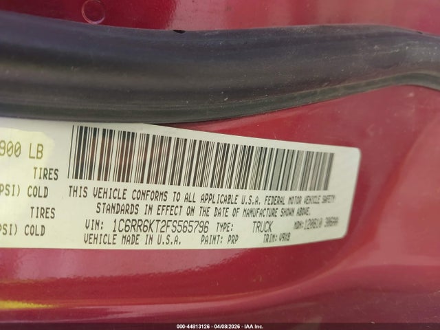 2015 Ram 1500 Express მანქანა იყიდება აუქციონზე, vin: 1C6RR6KT2FS565796, აუქციონის ნომერი: 44813126