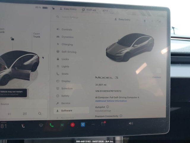 Aukcja sprzedaży 2024 Tesla Model 3 Long Range Dual Motor All-wheel Drive/rear-wheel Drive, vin: 5YJ3E1EA7RF741573, numer aukcji: 44813163
