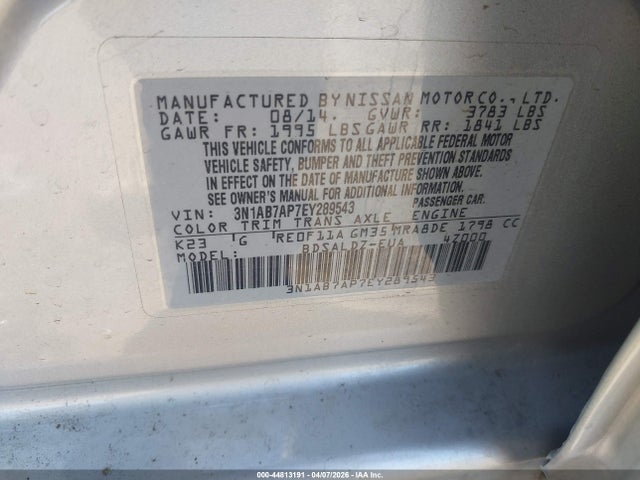 2014 NISSAN SENTRA 3N1AB7AP7EY289543 Photo 8