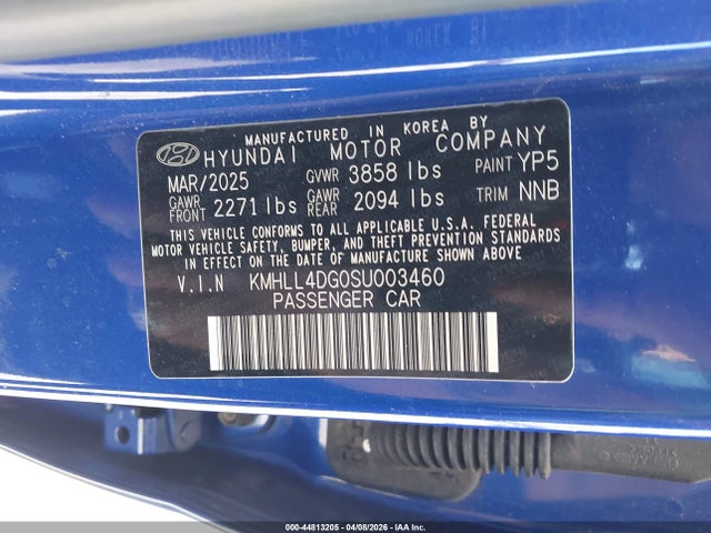2025 Hyundai Elantra Se მანქანა იყიდება აუქციონზე, vin: KMHLL4DG0SU003460, აუქციონის ნომერი: 44813205