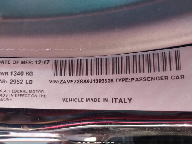 ZAM57XSA9J1292528 Maserati Ghibli