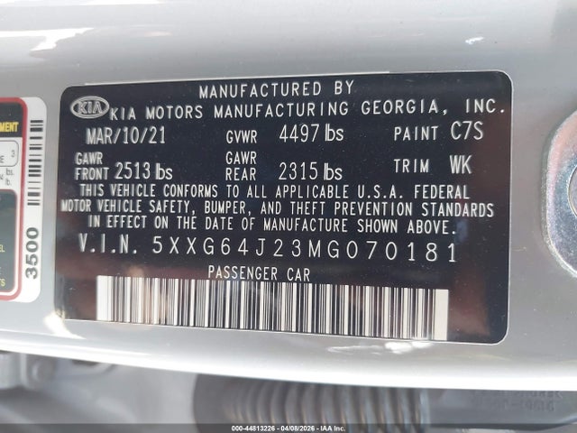 5XXG64J23MG070181 KIA K5 Gt-line