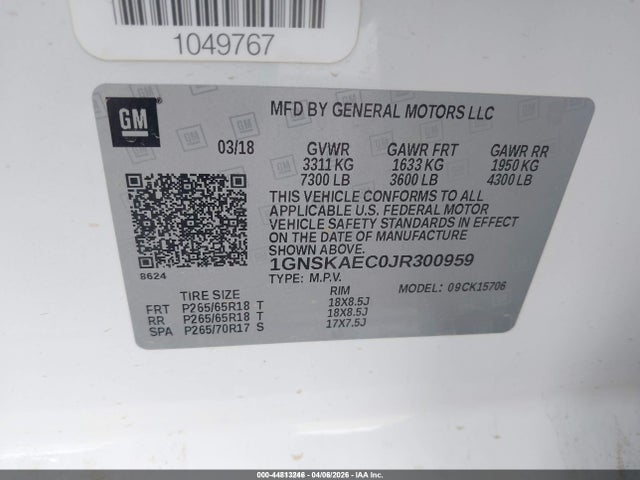 Chevrolet Tahoe Ls 2018 1GNSKAEC0JR300959 Image 9