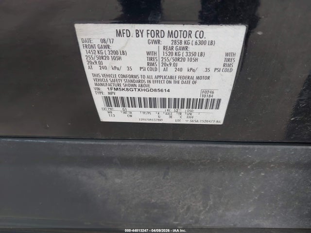 Ford EXPLORER SPORT 2017 1FM5K8GTXHGD85614 Image 9
