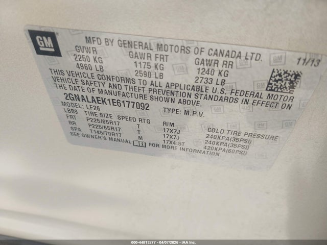 Chevrolet EQUINOX LS 2014 2GNALAEK1E6177092 Image 9