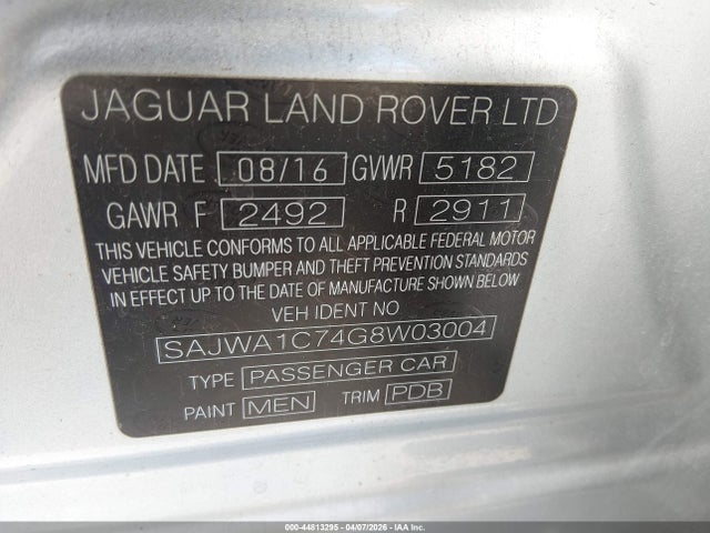 SAJWA1C74G8W03004 Jaguar Xj R-sport