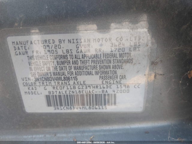 Nissan Versa S Xtronic Cvt 2021 3N1CN8DV4ML806115 Image 9