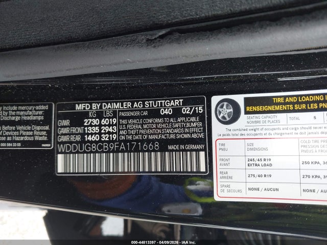 Aukcja sprzedaży 2015 Mercedes-benz S 550, vin: WDDUG8CB9FA171668, numer aukcji: 44813397