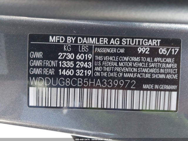 WDDUG8CB5HA339972 Mercedes-Benz S 550