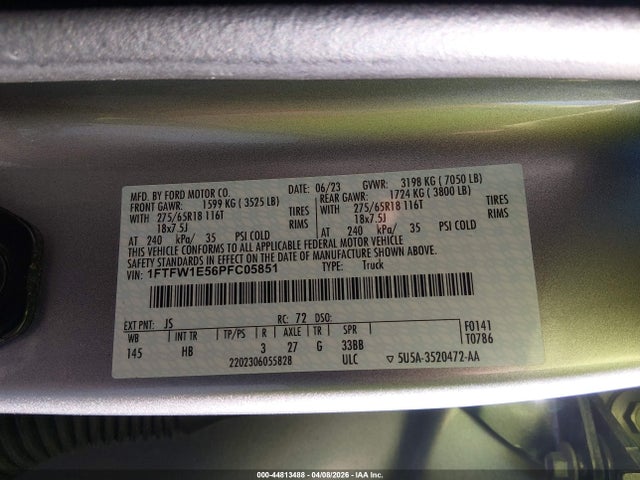 1FTFW1E56PFC05851 Ford F-150 Lariat