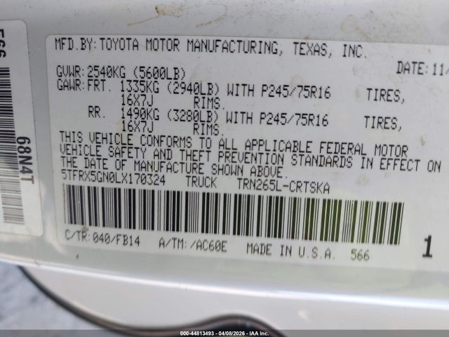 2020 TOYOTA TACOMA 5TFRX5GN0LX170324 Photo 8