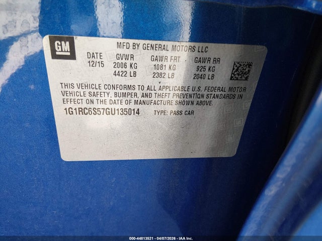 1G1RC6S57GU135014 Chevrolet VOLT LT