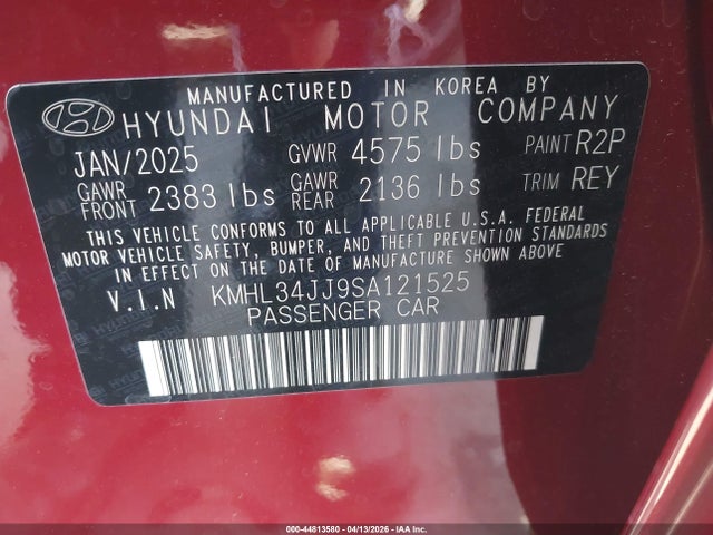 KMHL34JJ9SA121525 Hyundai Sonata Hybrid Sel