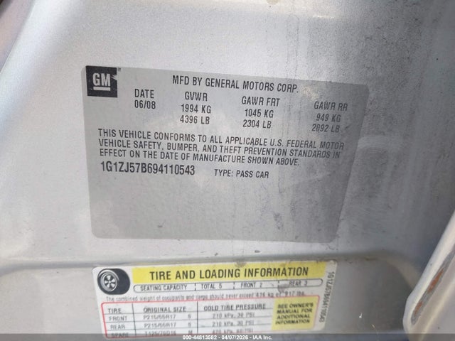 2009 CHEVROLET MALIBU 1G1ZJ57B694110543 Photo 8